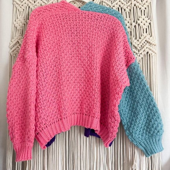 Fate Colorblock Knit Cardigan Oversized Women’s XS - Picture 6 of 7